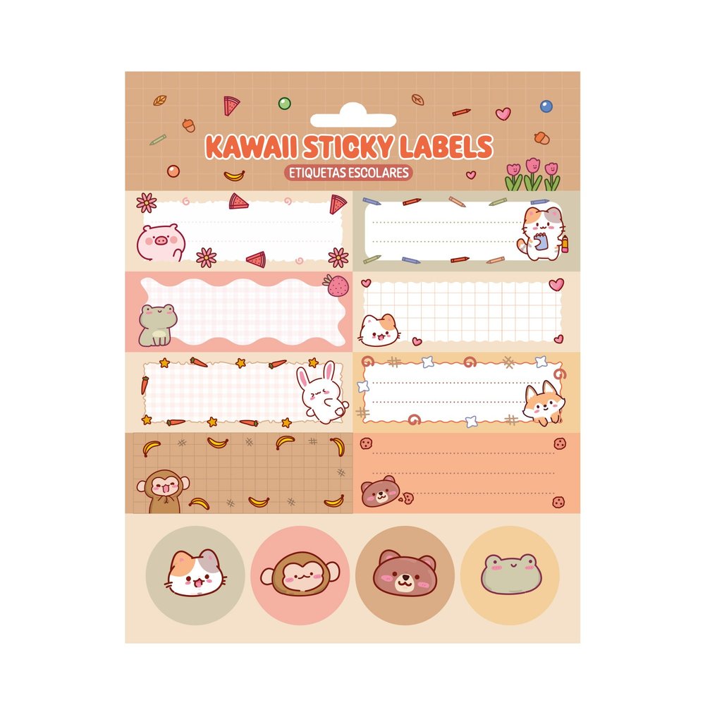 Grupo Erik - Kawaii SelfAdhesive Labels Zelfklevende etiketten - Multicolours